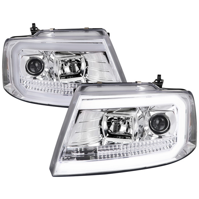 Spec-D Tuning F-150 Projector Headlights w/ LED C-Bars - Chrome Housing, Clear Lens (2004-2008) - Image Spec-D Tuning F-150 Projector Headlights w/ LED C-Bars - Chrome Housing, Clear Lens (2004-2008) - Image