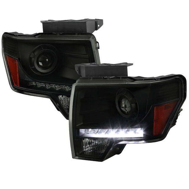 Spec-D Tuning F-150 Projector Headlights w/ LED Light Strip - Black Housing, Smoked Lens (2009-2014) - Image Spec-D Tuning F-150 Projector Headlights w/ LED Light Strip - Black Housing, Smoked Lens (2009-2014) - Image