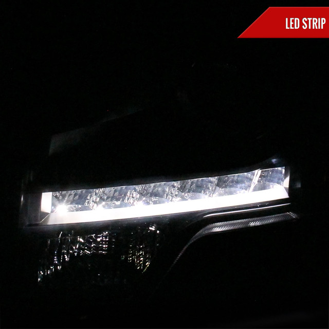 Spec-D Tuning F-150 Projector Headlights w/ LED Light Strip - Black Housing, Smoked Lens (2009-2014) - Image Spec-D Tuning F-150 Projector Headlights w/ LED Light Strip - Black Housing, Smoked Lens (2009-2014) - Image