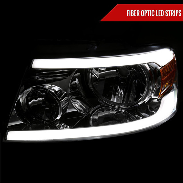 Spec-D Tuning F-150 Factory Style Headlights w/ LED Bars - Chrome Housing, Clear Lens (2004-2008) - Image Spec-D Tuning F-150 Factory Style Headlights w/ LED Bars - Chrome Housing, Clear Lens (2004-2008) - Image
