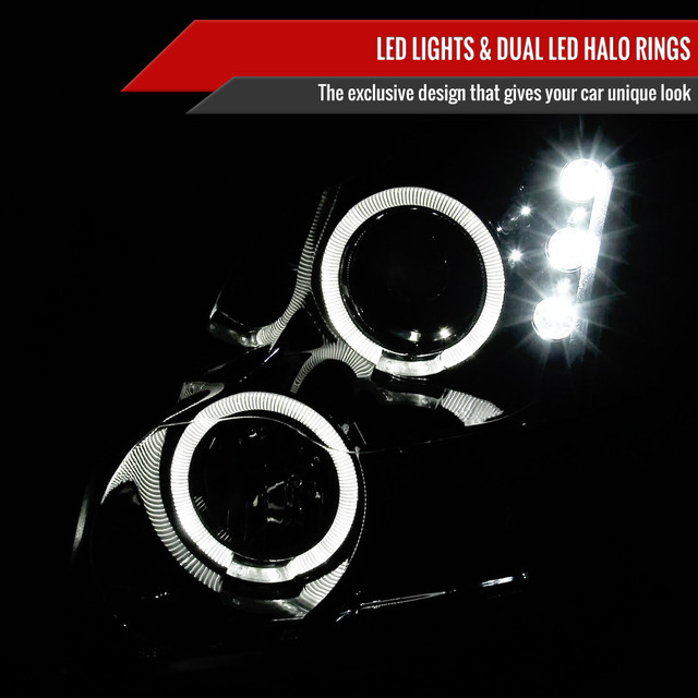Spec-D Tuning Fusion Dual Halo Projector Headlights - Gloss Black Housing, Smoked Lens (2006-2009) - Image Spec-D Tuning Fusion Dual Halo Projector Headlights - Gloss Black Housing, Smoked Lens (2006-2009) - Image