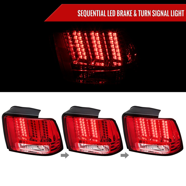 Spec-D Tuning Mustang V2 Sequential LED Tail Lights - Chrome Housing, Red Lens (1999-2004) - Image Spec-D Tuning Mustang V2 Sequential LED Tail Lights - Chrome Housing, Red Lens (1999-2004) - Image