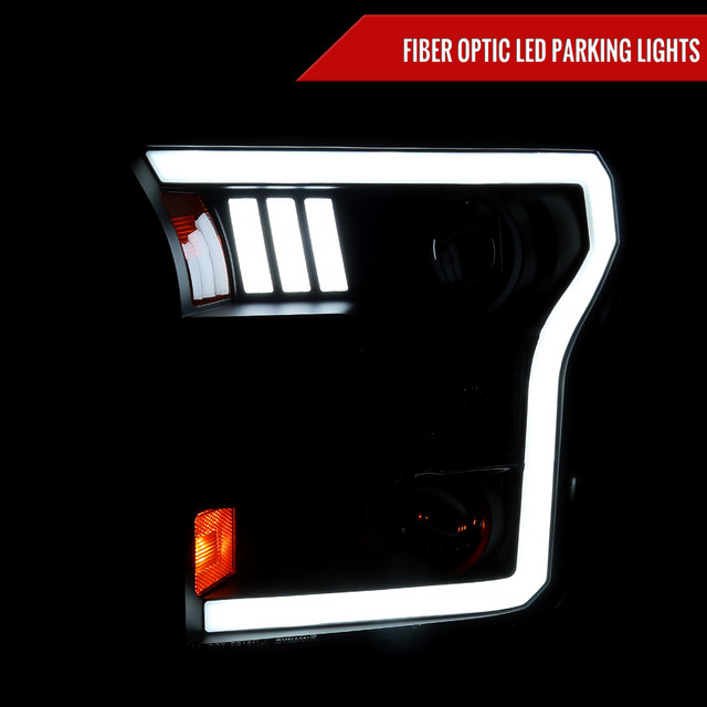Spec-D Tuning F-150 Projector Headlights w/ LED C-Bars - Black Housing, Smoked Lens (2015-2017) - Image Spec-D Tuning F-150 Projector Headlights w/ LED C-Bars - Black Housing, Smoked Lens (2015-2017) - Image