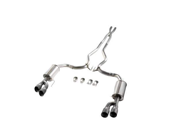 Roush Mustang GT Coupe Cat-Back Exhaust Kit - Quad Black Tips (2018-2026) - Image Roush Mustang GT Coupe Cat-Back Exhaust Kit - Quad Black Tips (2018-2026) - Image