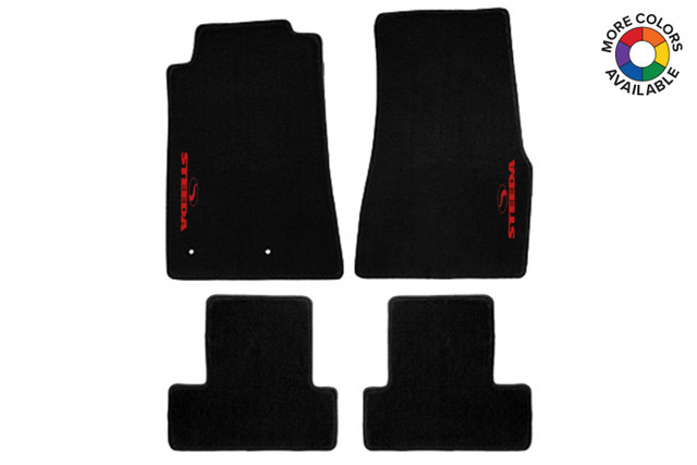 Steeda Mustang Embroidered Black Cutpile Floor Mats (2005-2009) - Image