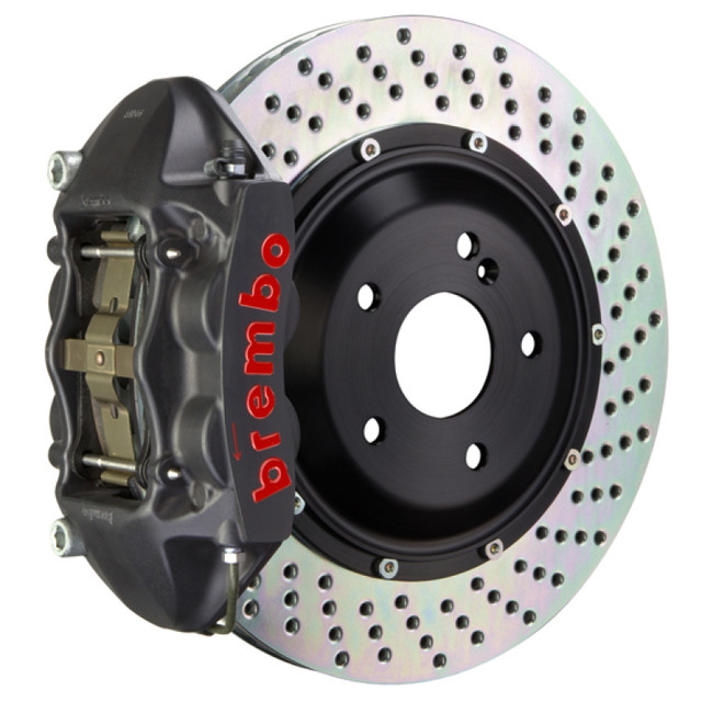 Brembo Mustang Rear 4-Piston GTS Big Brake Kit w/o Park Brake - Black M4 Calipers/ 2-Pc 380x28 Rotors (2015-2023) - Image