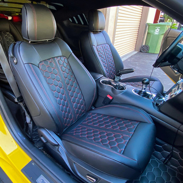 Kustom Interior Mustang Convertible Artificial Leather Seat Covers (2015-2026) - Image