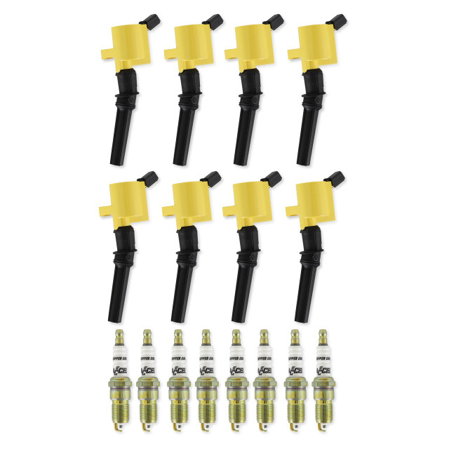ACCEL Mustang/F-150 4.6L/5.4L 2V Supercoil & Copper Spark Plug Upgrade Kit - Yellow (1998-2008) - Image ACCEL Mustang/F-150 4.6L/5.4L 2V Supercoil & Copper Spark Plug Upgrade Kit - Yellow (1998-2008) - Image