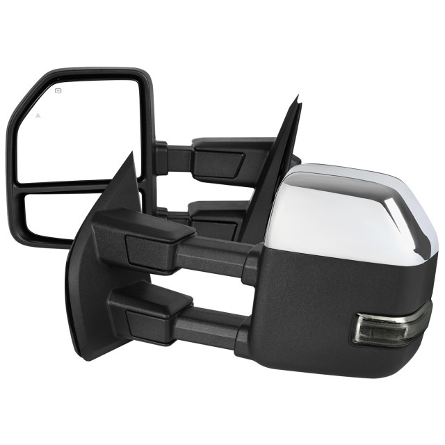 Spec-D Tuning F-150/F-250 Power Adjustable, Heated Tow Mirrors - Chrome w/ Clear LED Turn Signals, Puddle, Clearance & Auxiliary Lights (2021-2025) - Image Spec-D Tuning F-150/F-250 Power Adjustable, Heated Tow Mirrors - Chrome w/ Clear LED Turn Signals, Puddle, Clearance & Auxiliary Lights (2021-2025) - Image