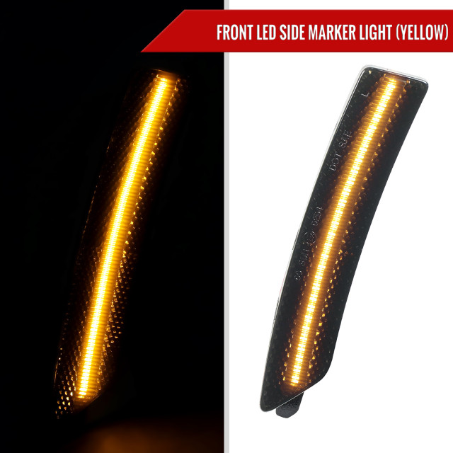 Spec-D Tuning Mustang Front and Rear LED Side Marker Signal Lights - Smoked Lens (2024-2026) - Image Spec-D Tuning Mustang Front and Rear LED Side Marker Signal Lights - Smoked Lens (2024-2026) - Image