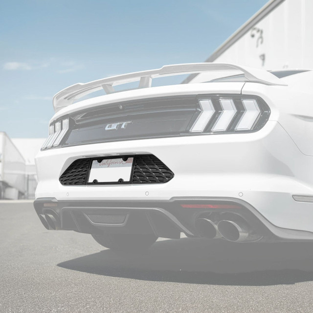 EOS Mustang Rear License Plate Frame Trim Cover - Matte Black (2015-2023) - Image EOS Mustang Rear License Plate Frame Trim Cover - Matte Black (2015-2023) - Image