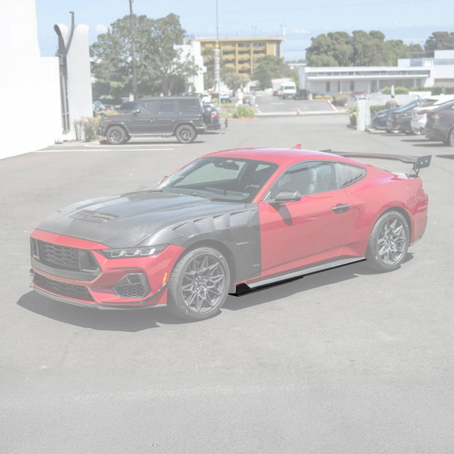 EOS Mustang GT350R PP Style Side Skirt Extensions - Gloss Black (2024-2026) - Image EOS Mustang GT350R PP Style Side Skirt Extensions - Gloss Black (2024-2026) - Image