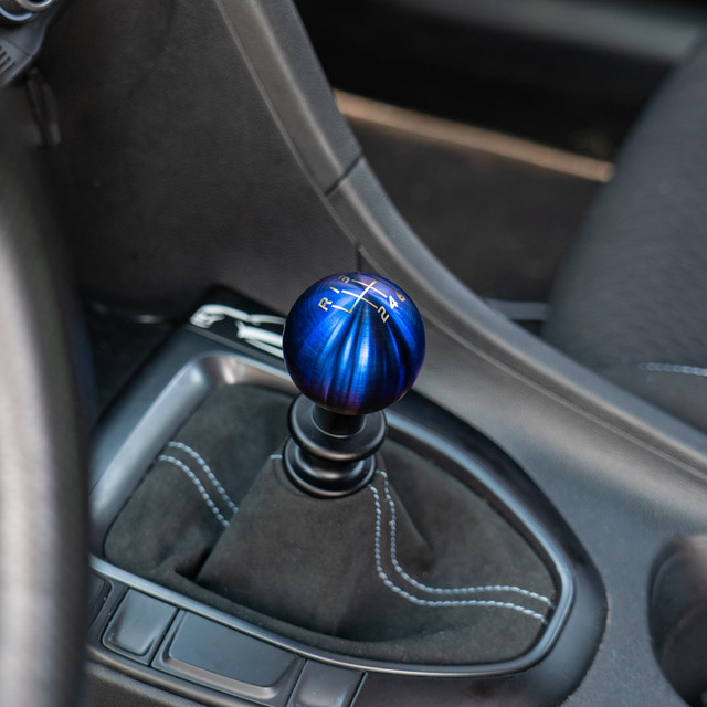 Billetworkz Mustang 6-Speed Sphere Titanium Shift Knob - Velocity Engraved (2011-2014) - Image