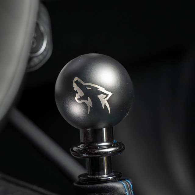 Billetworkz Mustang Auto Shift Knob w/ Black Adapter - Cosmic/Coyote Engraved (2015-2026) - Image Billetworkz Mustang Auto Shift Knob w/ Black Adapter - Cosmic/Coyote Engraved (2015-2026) - Image