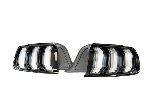 Mustang Euro Style Tail Lights - Gloss Black Housing, Clear Lens (2015-2023) - Image
