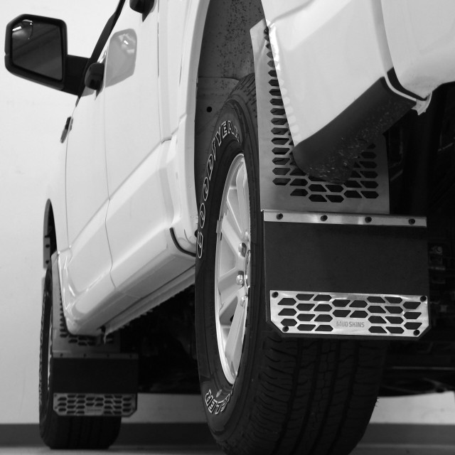 Putco F-150 HEX Front Mud Skins Set - Brushed SS (2015-2026) - Image