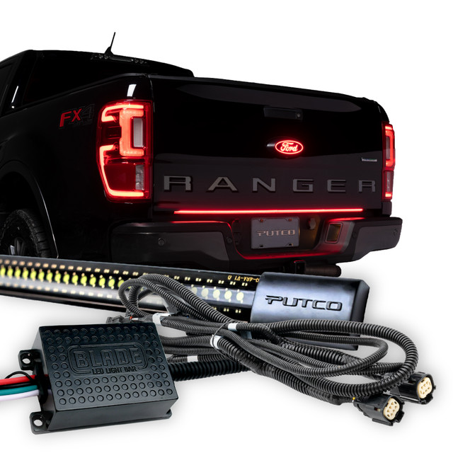 Putco Ranger 48" Blade Tailgate Red & White LED Light Bar - Factory Halogen Tail Lamps (2019-2023) - Image