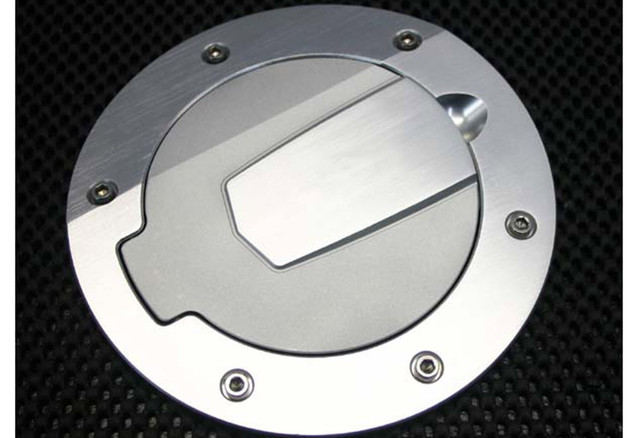 SilverHorse Mustang Billet Fuel Filler Door - Satin/No Logo (2010-2014) - Image
