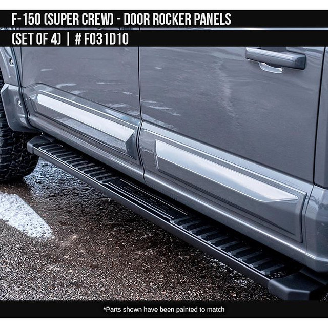 AirDesign FO31D10 F-150 SCREW Door Rocker Panel Set - Satin Black