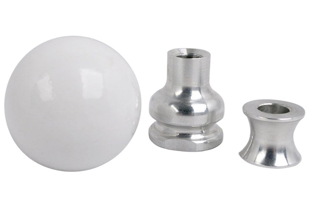 Steeda Mustang White Cue Ball Shift Knob w/ Collar (1979-2010) - Image
