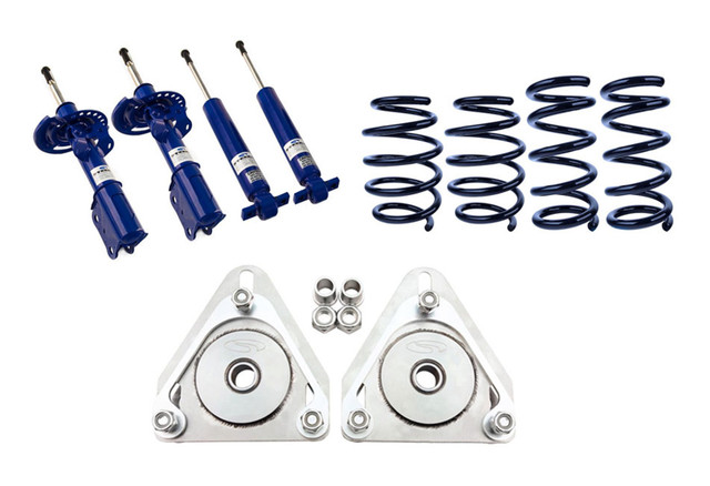 Steeda S550 Mustang Progressive Lowering Springs, Camber Plate, Non-Adjustable Shocks & Strut Combo Kit (2015-2023) - Image