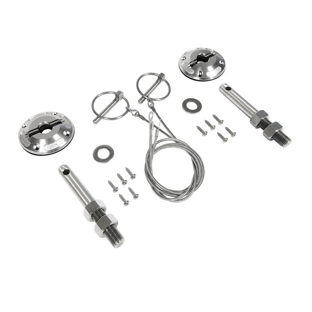 Drake Mustang Hood Pin Kit Billet Aluminum And Stainless Steel (2015-2023) - Image Drake Mustang Hood Pin Kit Billet Aluminum And Stainless Steel (2015-2023) - Image