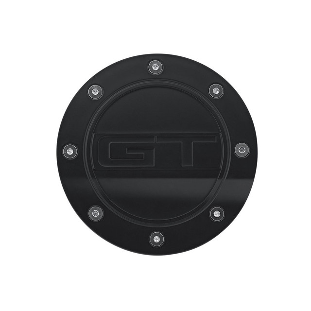 Drake Mustang Fuel Door Comp Series Matte Black With GT Logo (2015-2023) - Image