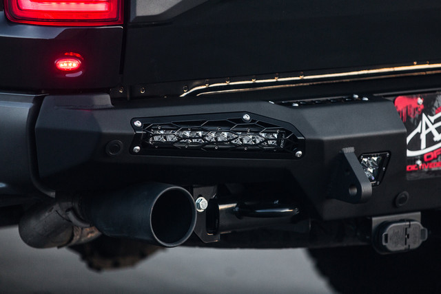 Addictive Desert Designs Raptor Honey Badger Rear Bumper (10" lights) w/ Backup Sensor Cutouts (2017-2019) - Image
