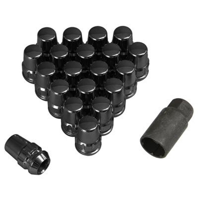 Gorilla Wheel Lock Black Chrome Mustang Lug Nut Set (2015-2023) - Image