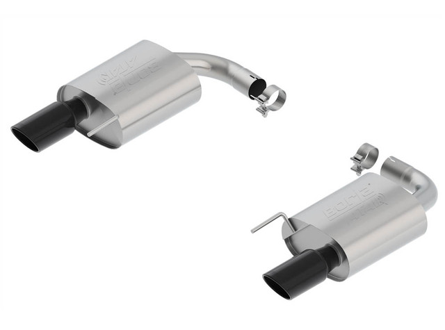 Borla Mustang GT Single Split 2.5" ATAK Axle-Back Exhaust w/ Black Chrome Tips (2015-2017) - Image