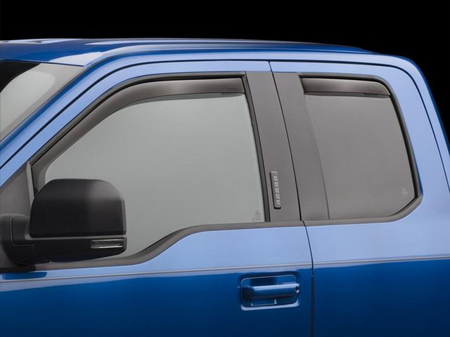 WeatherTech F-150 Front & Rear Dark Smoke Side Window Deflectors SuperCab (2015-2019) - Image