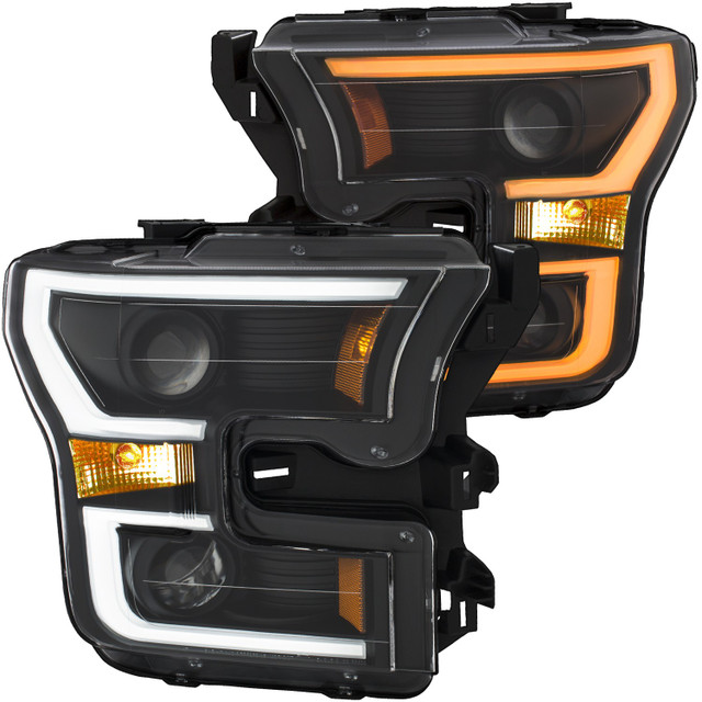 Anzo F-150 Projector Headlights w/ Plank Style Switchback - Black w/ Amber (2015-2017) - Image Anzo F-150 Projector Headlights w/ Plank Style Switchback - Black w/ Amber (2015-2017) - Image