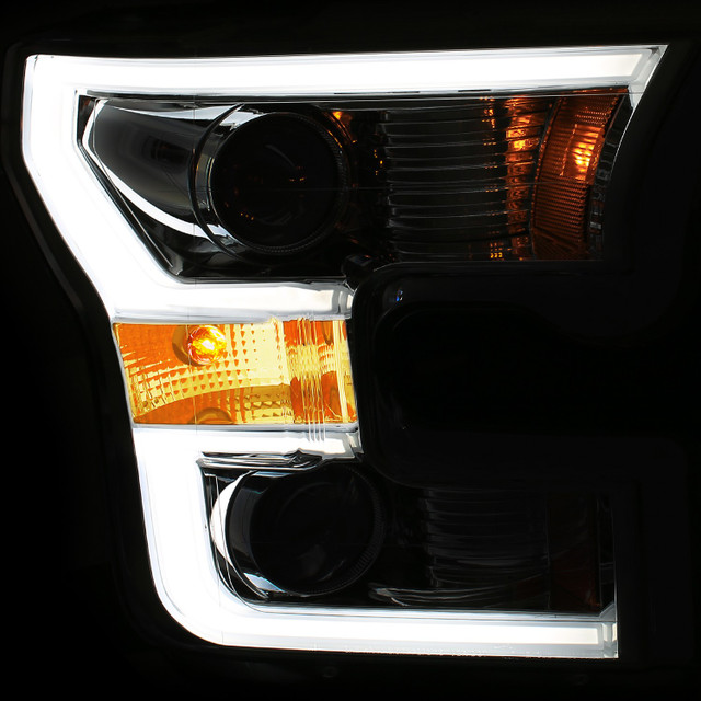 Anzo F-150 Projector Headlights w/ Plank Style Switchback - Chrome w/ Amber (2015-2017) - Image Anzo F-150 Projector Headlights w/ Plank Style Switchback - Chrome w/ Amber (2015-2017) - Image