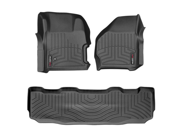 WeatherTech Superduty Super Crew w/ Front & Rear Floor Liner Set With 4x4 Floor Shifter (1999-2007) - Image