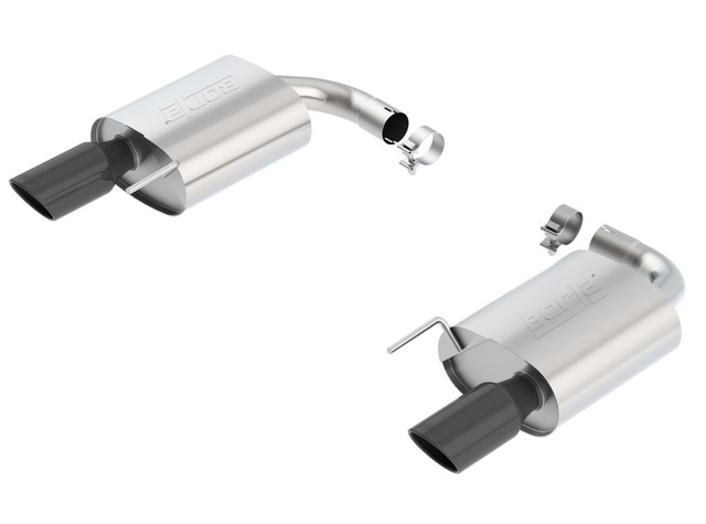 Borla Mustang GT Single Split 2.5" S-Type Axle-Back Exhaust w/ Black Chrome Tips (2015-2017) - Image