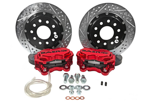 Baer SS4+ Deep Stage Drag Race S550 Mustang GT/V6/EcoBoost 11" Rear Brake System w/ Red Caliper (2015-2023) - Image