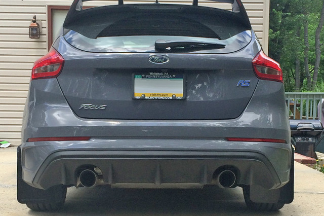 Rally Armor Focus ST/RS Mud Flap Set Black w/ Grey Logo Set (2012-2018) - Image Rally Armor Focus ST/RS Mud Flap Set Black w/ Grey Logo Set (2012-2018) - Image