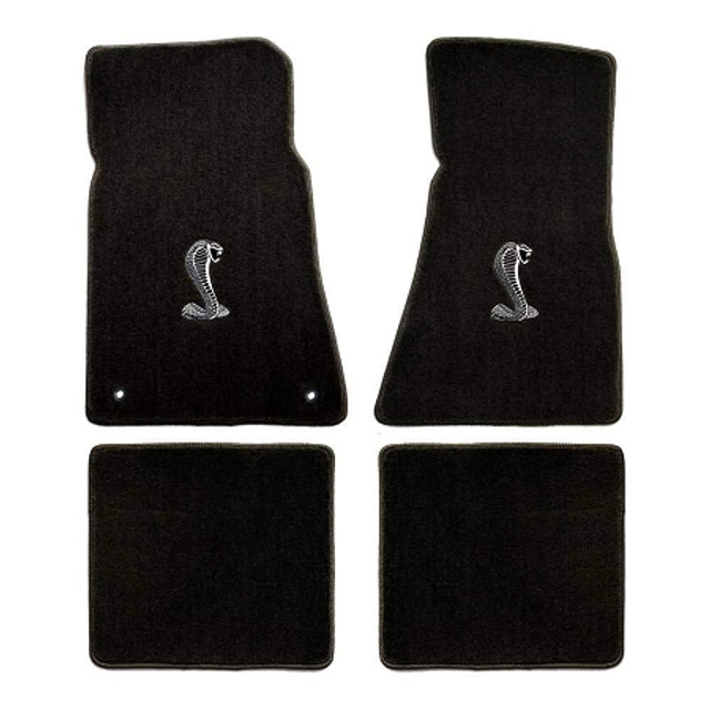 Lloyd Mats Mustang Black Floor Mats w/ Cobra Logo (1979-1993) - Image