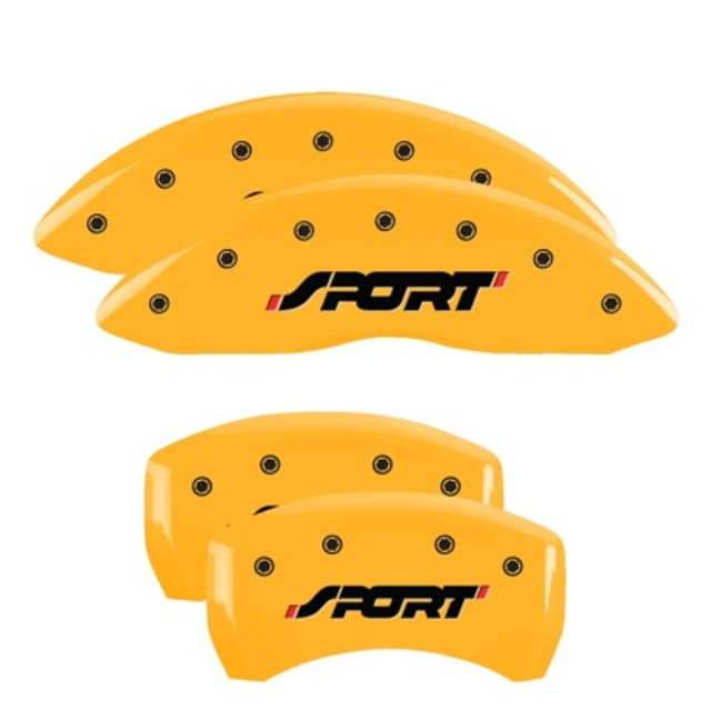 MGP Explorer Caliper Covers Front & Rear SPORT Yellow Finish w/ Black Lettering (2011-2019) - Image