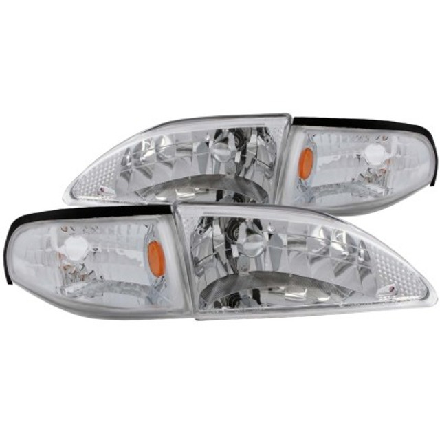 Anzo SN95 Mustang Crystal Headlights Chrome (1994-1998) - Image Anzo SN95 Mustang Crystal Headlights Chrome (1994-1998) - Image