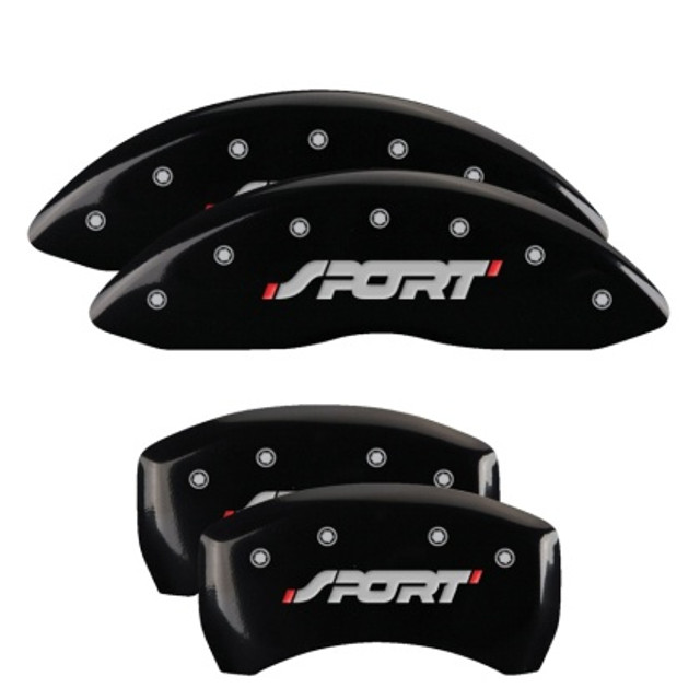 MGP Explorer Caliper Covers Front & Rear SPORT Black Finish w/ Silver Lettering (2011-2019) - Image