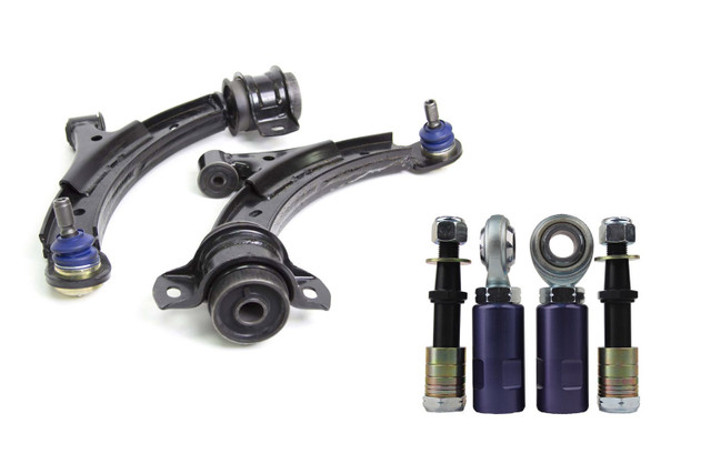 Steeda S197 Mustang Front Lower Control Arms with X11 Extended Ball Joints & Bumpsteer Kit Combo (2011-2014) - Image