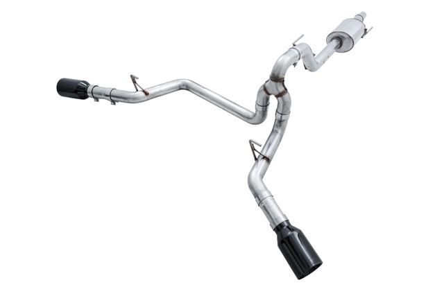 AWE F-150 0FG Dual Exit Exhaust - 5" Diamond Black Tips (2015-2019) - Image