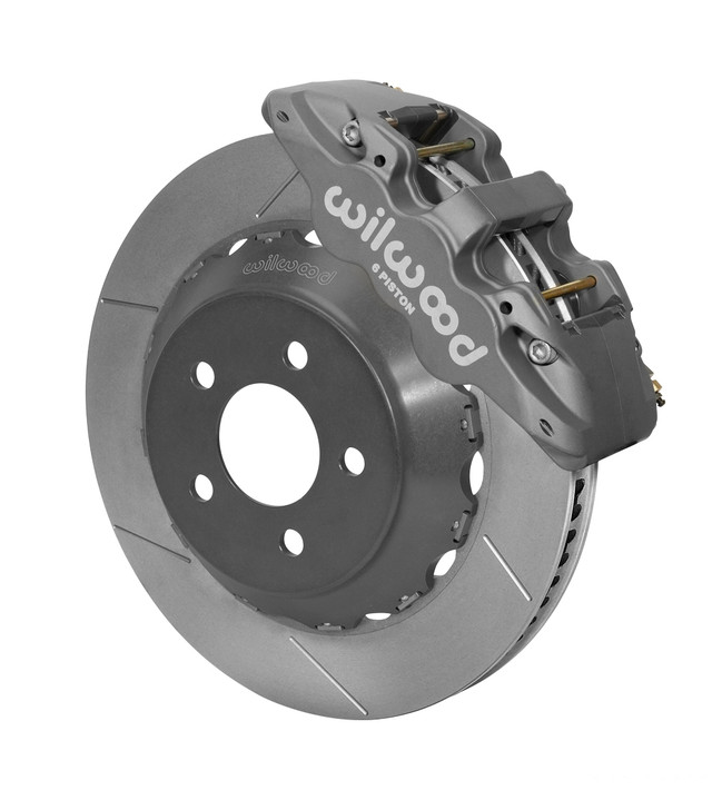 Wilwood AERO6 Mustang Race Front Brake Kit - 14" Slotted Rotors Anodized 6 Piston Calipers (2015-2023) - Image