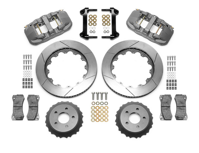 Wilwood AERO6 Mustang Race Front Brake Kit - 14" Slotted Rotors Anodized 6 Piston Calipers (2015-2023) - Image