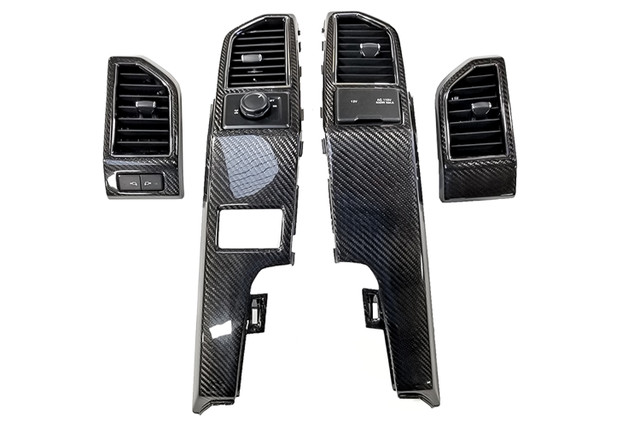 California Pony Cars F-Series Carbon Fiber 4 pc. Dash Air Vent Bezel Kit (2015-2023) - Image California Pony Cars F-Series Carbon Fiber 4 pc. Dash Air Vent Bezel Kit (2015-2023) - Image