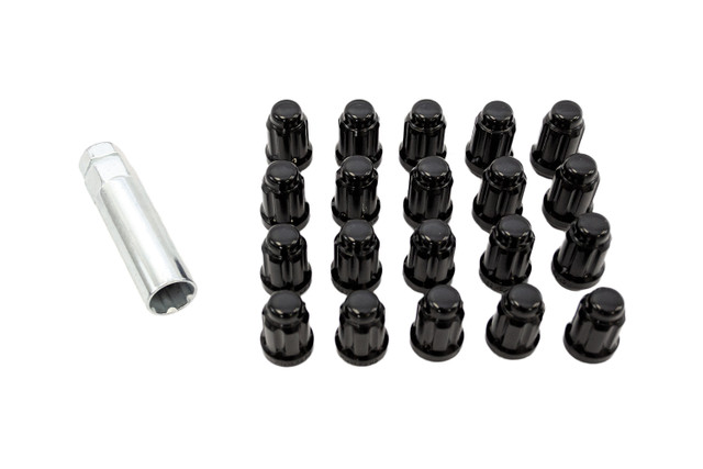 Steeda Mustang Splined Small Diameter Lug Nut Kit - Black (2015-2023) - Image