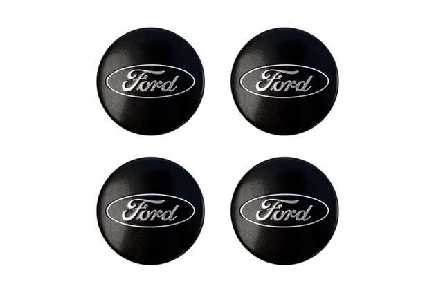Ford Performance Mustang Black and Chrome Wheel Center Cap Set of 4 - Image