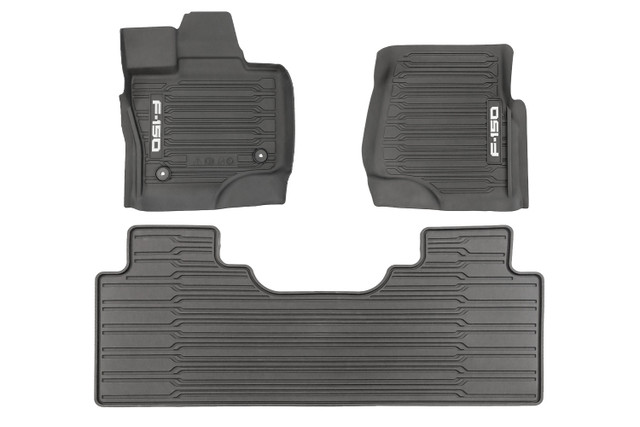 Ford F-150 SuperCab All-Weather Floor Liners w/ Logo (2021-2023) - Image