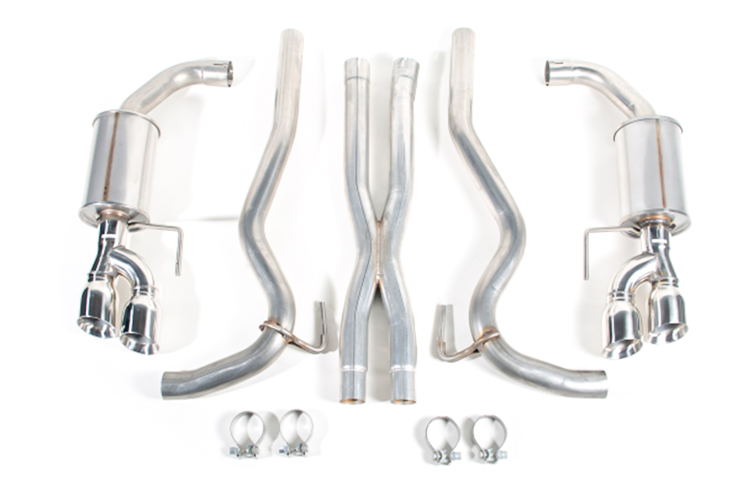 マスタング　レッド Roush 422093 Mustang GT Coupe Cat-Back Exhaust Kit (18-26)